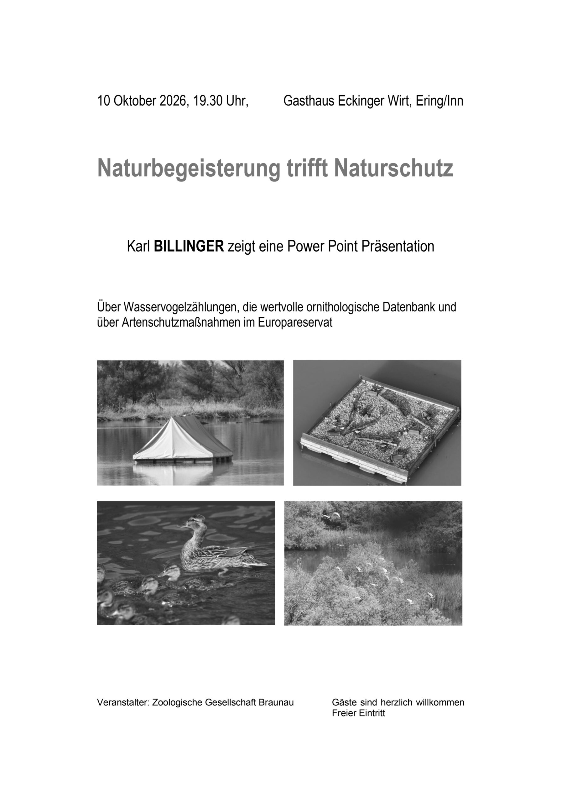Naturbegeisterung trifft Naturschutz. Vortrag 10.10.26 Eckinger Wirt